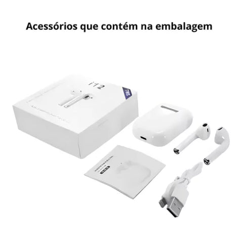 Fone I12 Tws Bluetooth Sem Fio Para Androide, Smartphone E iPhone , Para Uma Experiência Auditiva Sem Limites!